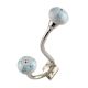 Turquoise Floral Crackle Ceramic Silver Iron Hook
